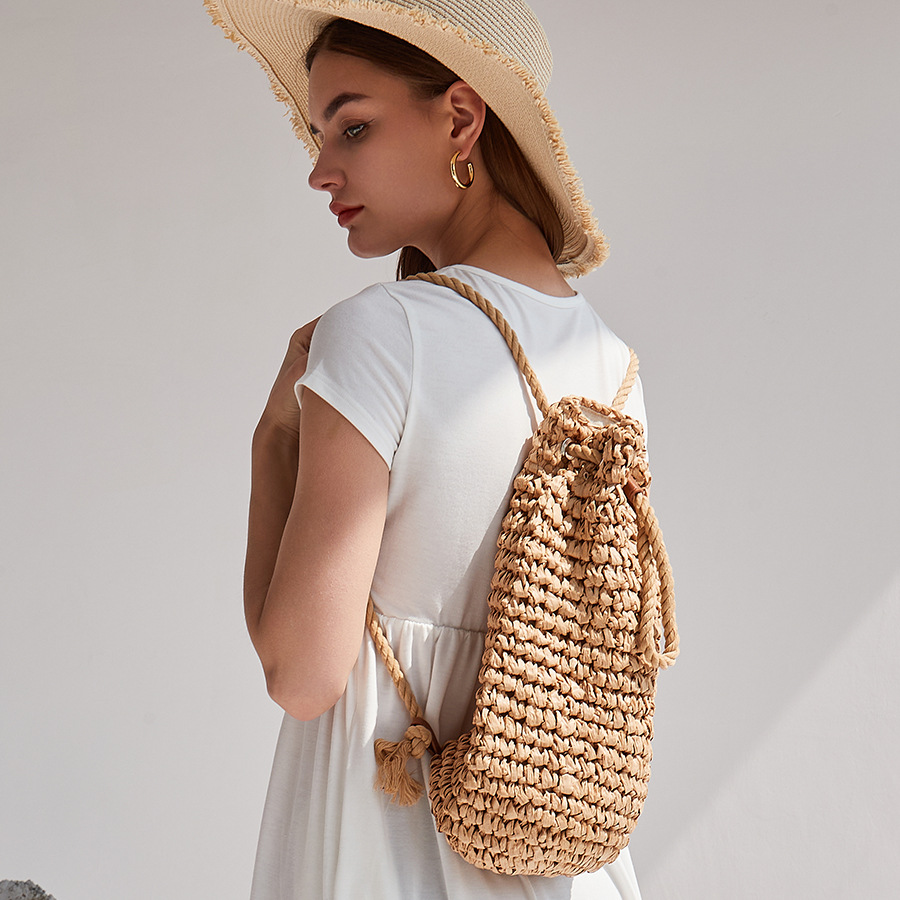 Handmade Drawstring Beach Shou - Women'S Raffia Bags 评论和价格