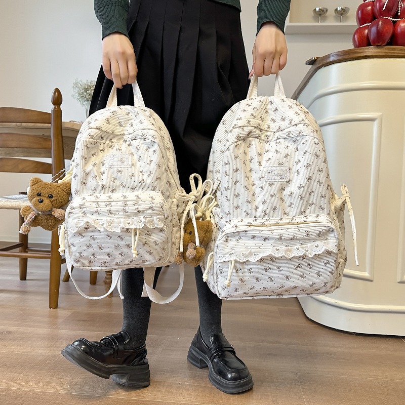 Winter Corduroy Backpack Bow-p - Women'S Young Bags 评论和价格