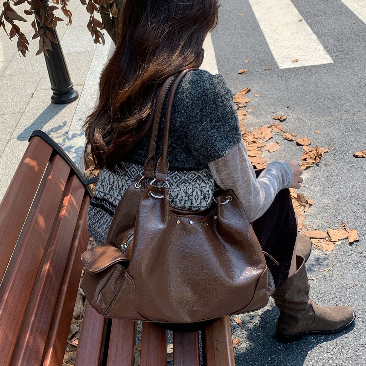 Casual Rivet Women Handbags Bi - Women Hand Bags For Office 评论和价格