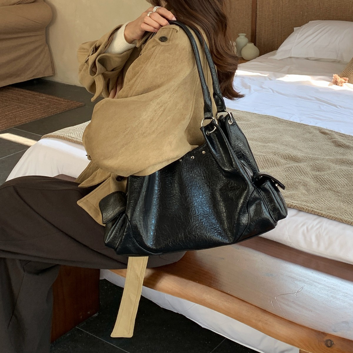 Casual Rivet Women Handbags Bi - Women Hand Bags For Office 评论和价格