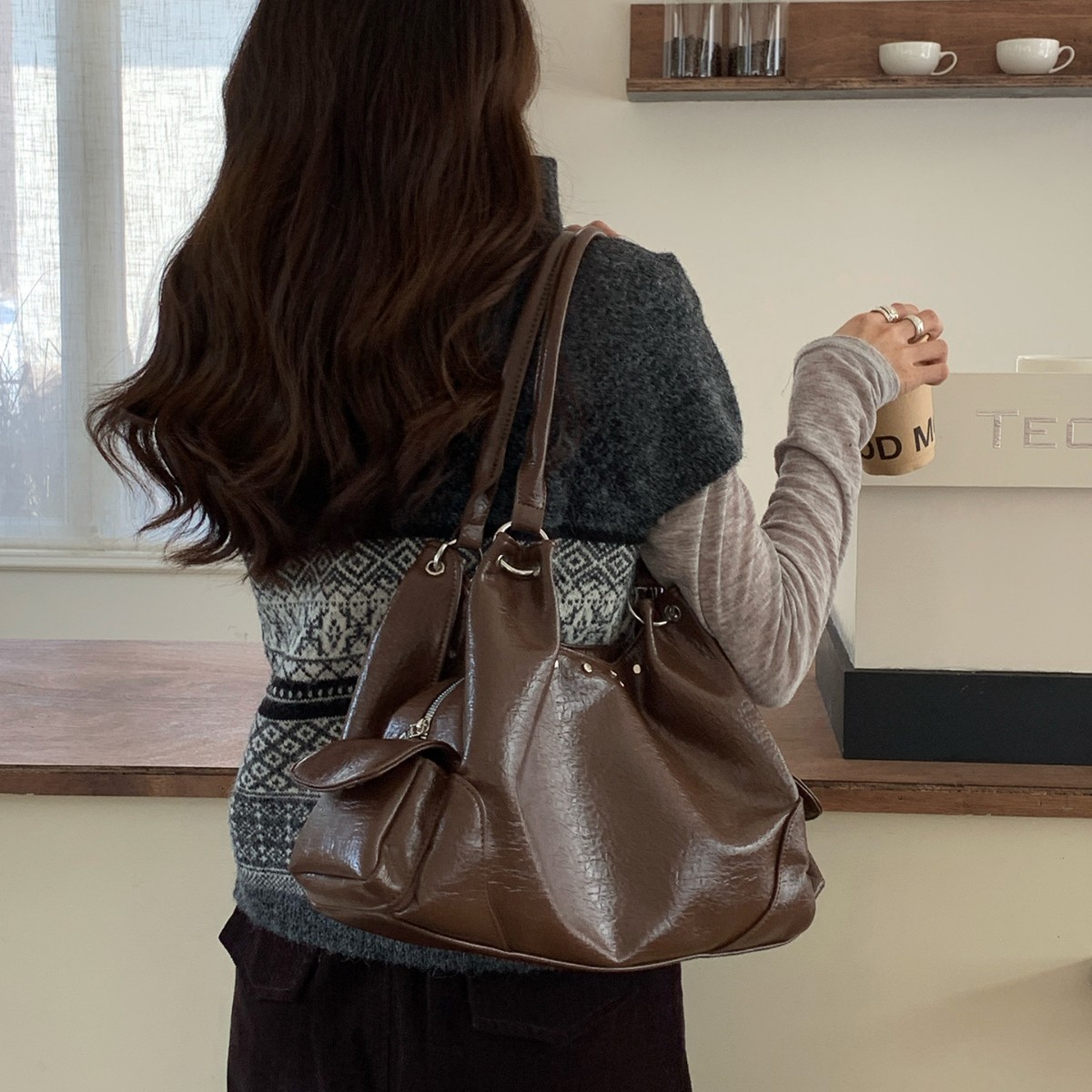 Casual Rivet Women Handbags Bi - Women Hand Bags For Office 评论和价格