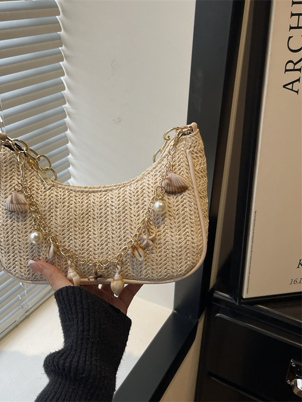 Fashionable  Pearl Straw Woven - Women'S Young Bags 评论和价格