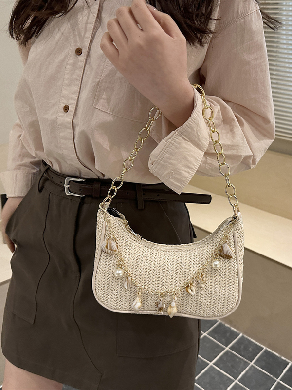 Fashionable  Pearl Straw Woven - Women'S Young Bags 评论和价格