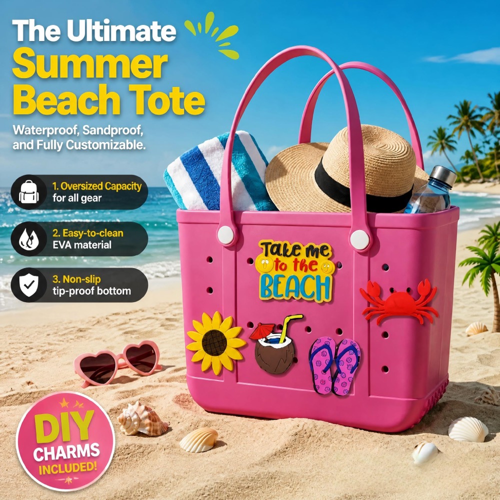 Womens Large EVA Beach Handbag - Women'S Bags Handbags 评论和价格
