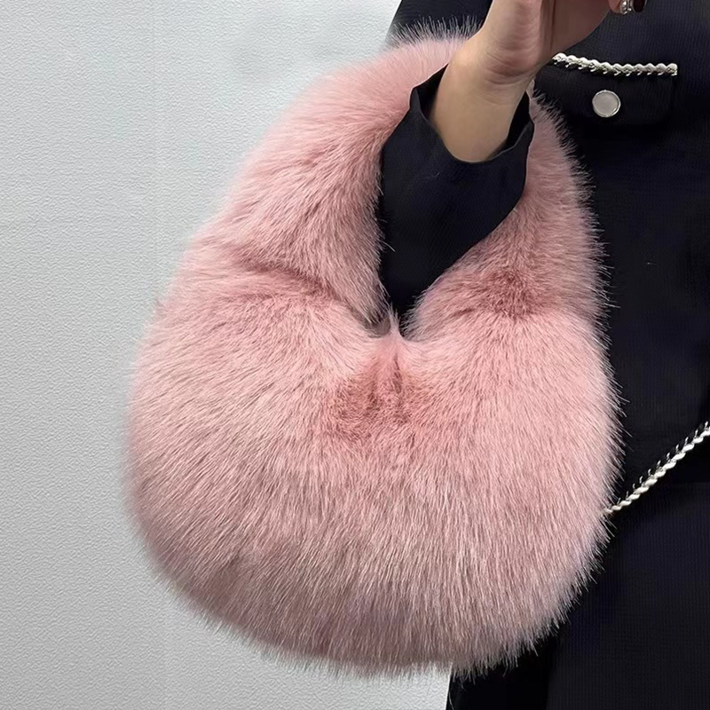 Fashion Soft Plush Half Moon B - Women Bags On Sale 评论和价格