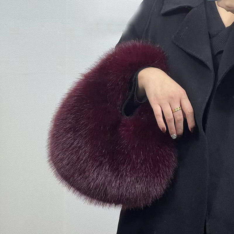 Fashion Soft Plush Half Moon B - Women Bags On Sale 评论和价格