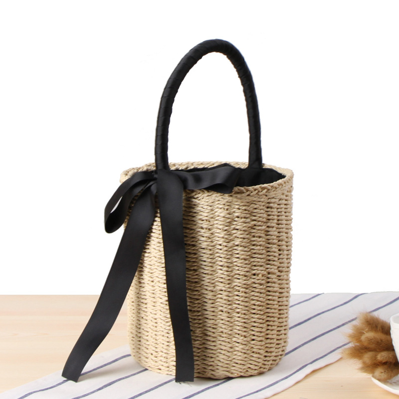 Hand-made Bucket Straw Bag Top - Women'S Raffia Bags 评论和价格