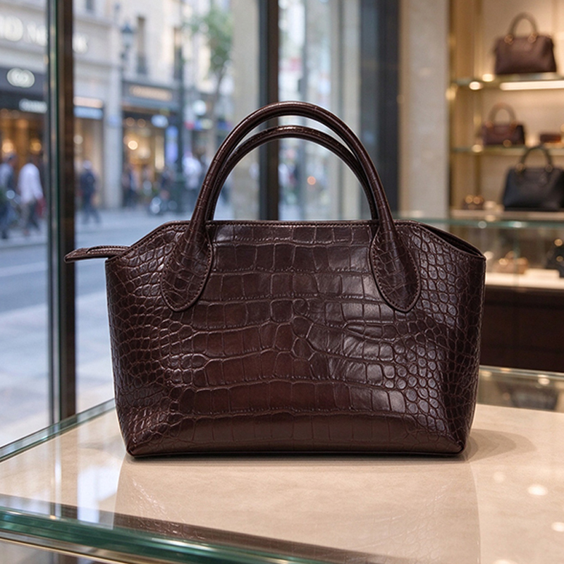 Luxury Women Croc Pattern Top  - Women Hand Bags For Office 评论和价格