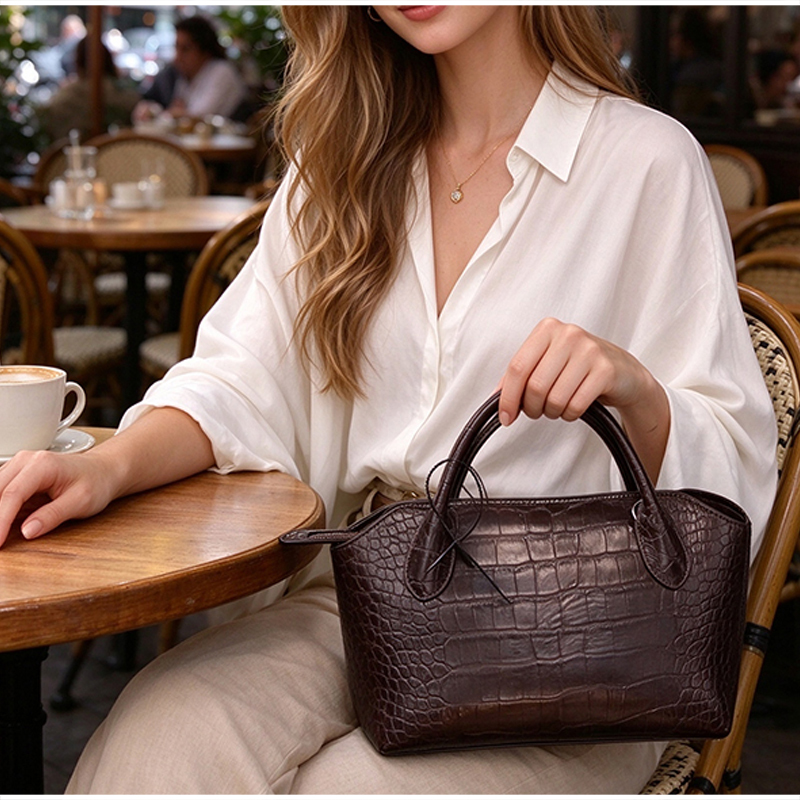 Luxury Women Croc Pattern Top  - Women Hand Bags For Office 评论和价格